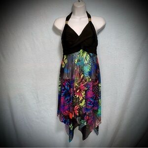 Butterfly Print Halter Swim Dress / Cover-Up 🦋🔥size Medium